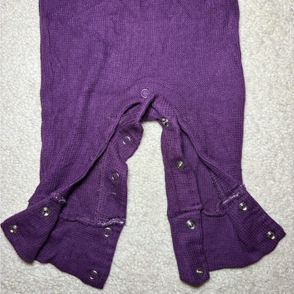 Posh Peanut Violet Waffle Knit Long Sleeve Baby Romper - Picture 9 of 10